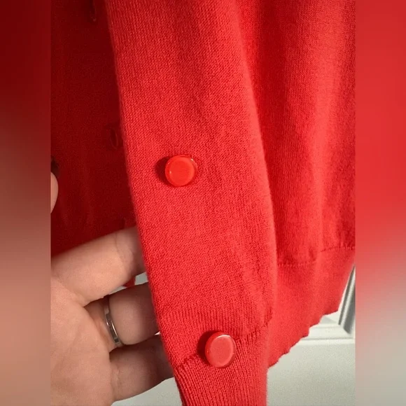 Talbots Vibrant Red Pima Cotton Cardigan✨ - Picture 2 of 8